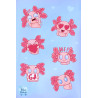 Axolotl Emotes Sticker Sheet